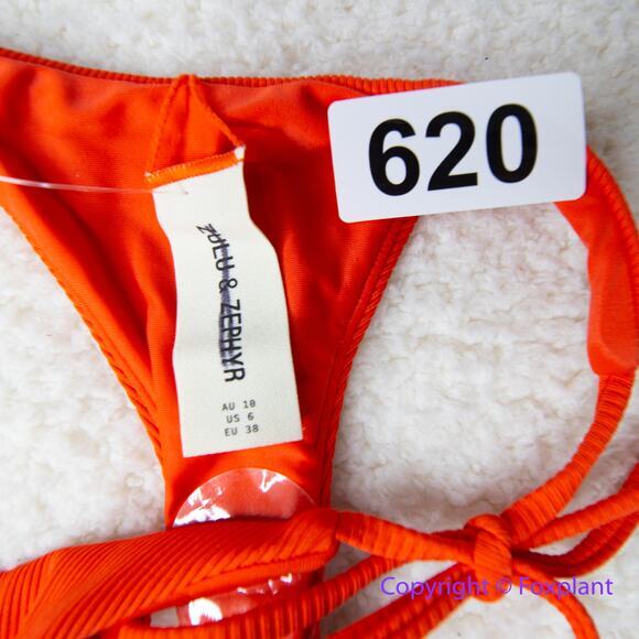 New! Set! Zulu & Zephyr Free People Tie Curve Brief Bikini, size 6‎ - Picture 15 of 15